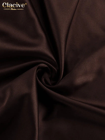 Fashion Loose Brown Satin Womens Dresses 2025 Summer Strap Sleeveless Floor Length Dress Sexy Backless Female Dress