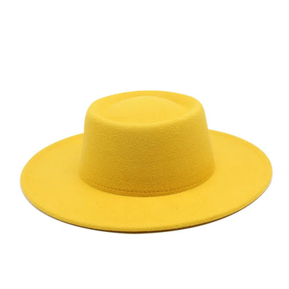 Fedora Hats Men Women 8.5CM Wide Brim Wool Felt Jazz Hats 2023 British style Dress Formal Panama Cap