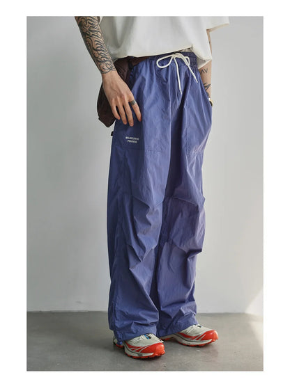 Men's Summer Outdoor Quick Dry Pants Loose Straight Leg Joggers Casual Hiking Trousers Unisex Breathable Streetwear Asian Size