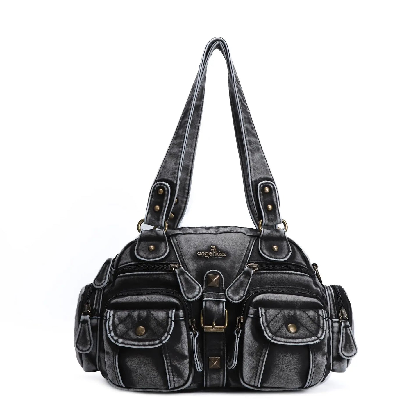 Vintage Bag Women Small Handbags Satchel Top-handle Handbag PU Shoulder Bag Fashion Dumpling Pack Multi-pockets Shoulder Bags