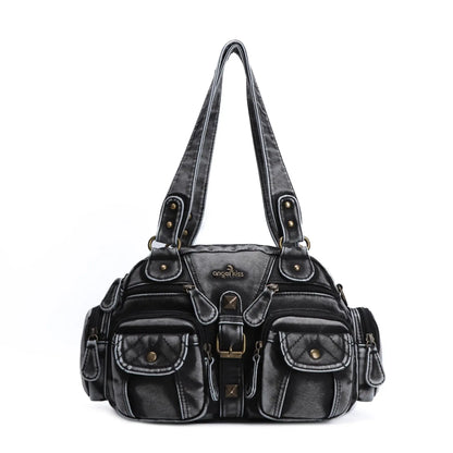 Vintage Bag Women Small Handbags Satchel Top-handle Handbag PU Shoulder Bag Fashion Dumpling Pack Multi-pockets Shoulder Bags