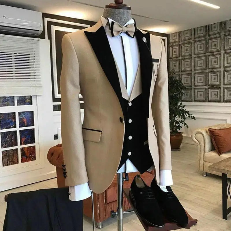 Latest Designs Men's Classic Suits For Wedding Groom Tuxedo Slim Fit One Button Prom Party Best Man 3 Pieces Costume