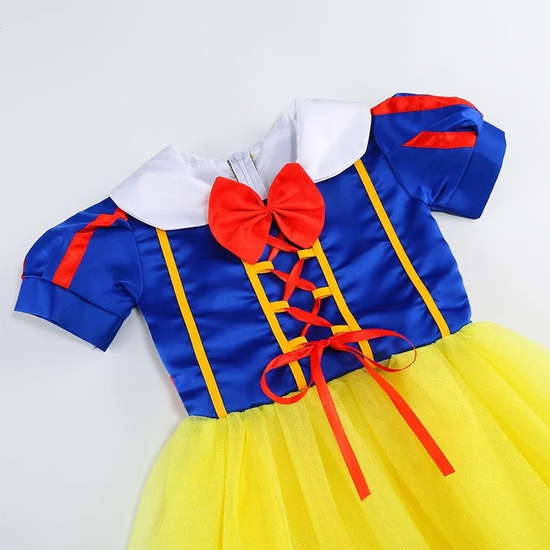 2025 Girls Disney Princess Dress Snow White With Cape Kids Cosplay Halloween Birthday Costumes Children Party Dress 10Y Clothes