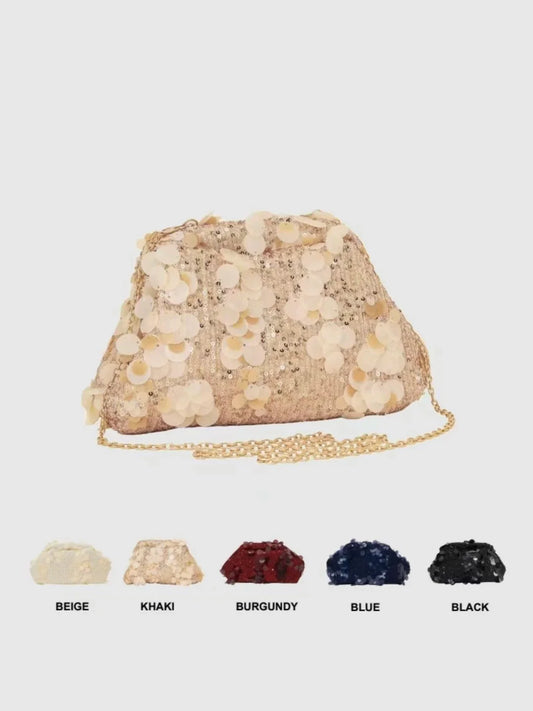 Dinner bag Fashion sequin messenger bag Women's simple handbag, large sequin clutch bag Versatile chain shoulder messeng  bag