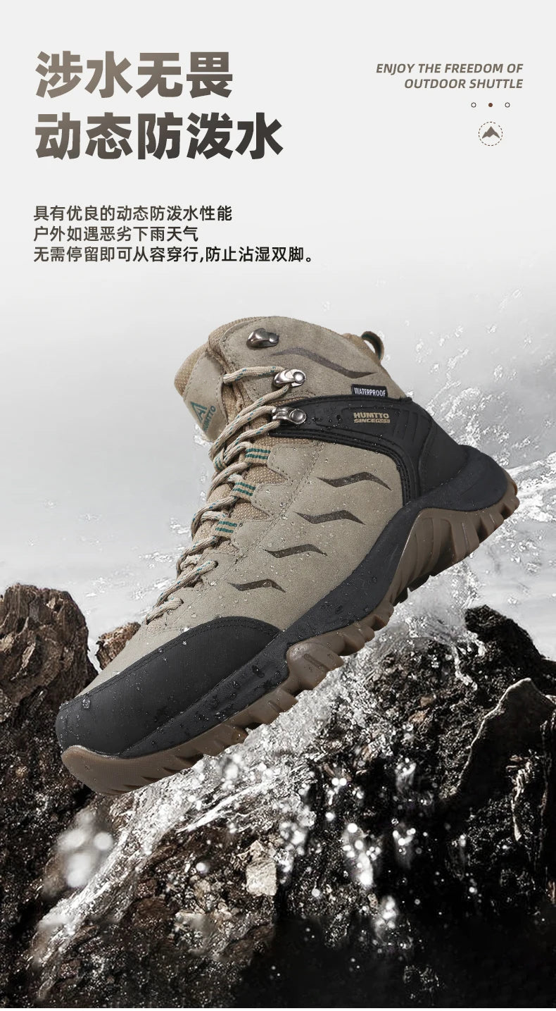 Hiking shoes Men's waterproof hunting Boots Tactical Desert Combat Ankle trekking Boots Male Women warm Leather Sneakers