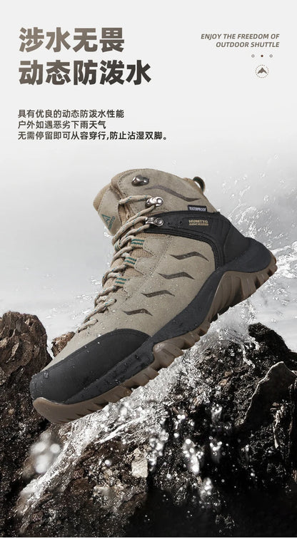 Hiking shoes Men's waterproof hunting Boots Tactical Desert Combat Ankle trekking Boots Male Women warm Leather Sneakers