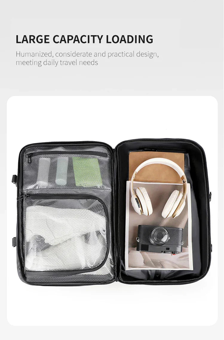 Men's Backpack with Expandable Vacuum Compression, Large Capacity, Dry and Wet Separation, Multifunctional Business Backpack for Short Business Trips