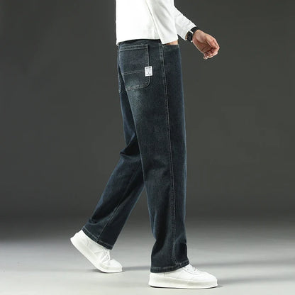 2026 New Y2K  Autumn and Winter Baggy  Jeans Men's  Loose Straight Wide-leg Business Trousers Mens Clothing