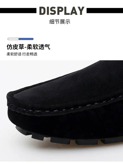 2025 New Handmade Beanie Shoes Men's Soft Sole Slip-On Casual Lazy Shoes Breathable Trbottomy Easiest for Match Large Size