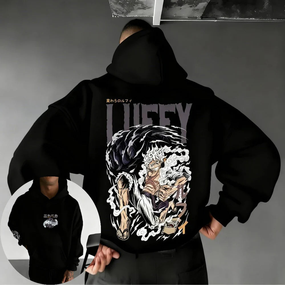 One Piece Men's Hoodie Sweatshirt Monkey D. Luffy Japan Anime Spring Autumn and Winter Boys Long-sleeved Parent-child Outfit