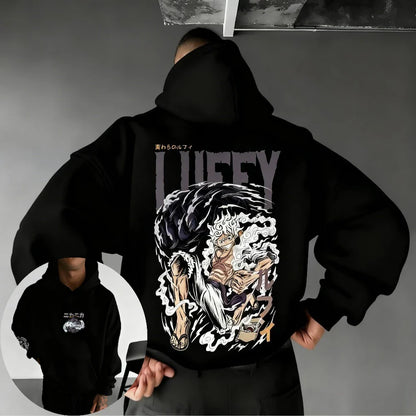 One Piece Men's Hoodie Sweatshirt Monkey D. Luffy Japan Anime Spring Autumn and Winter Boys Long-sleeved Parent-child Outfit