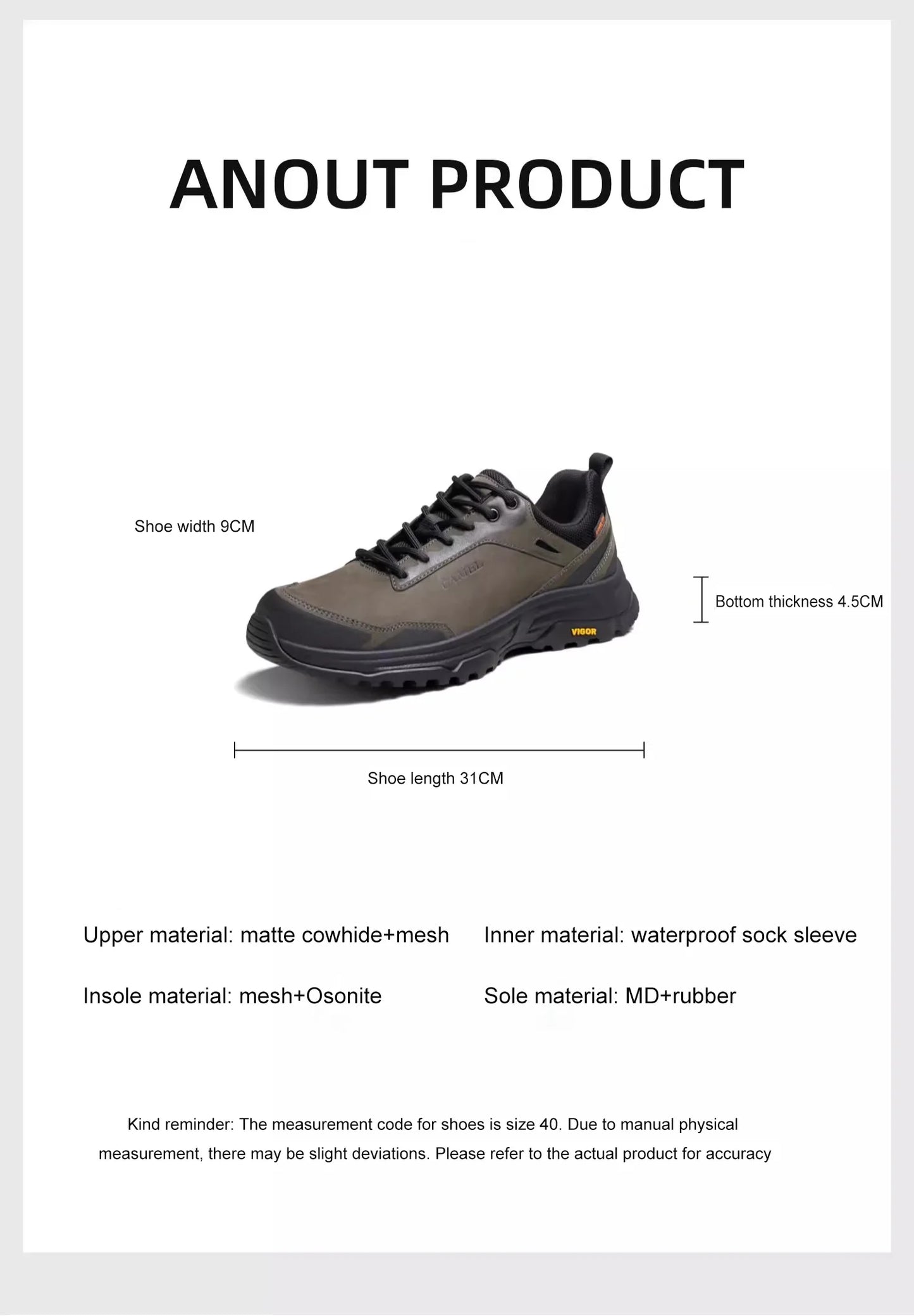 Men's Shoes Hiking Shoes Waterproof Wear-Resistant Outdoor Sports Sneakers Trekking Shoes for Men 2023 Autumn New