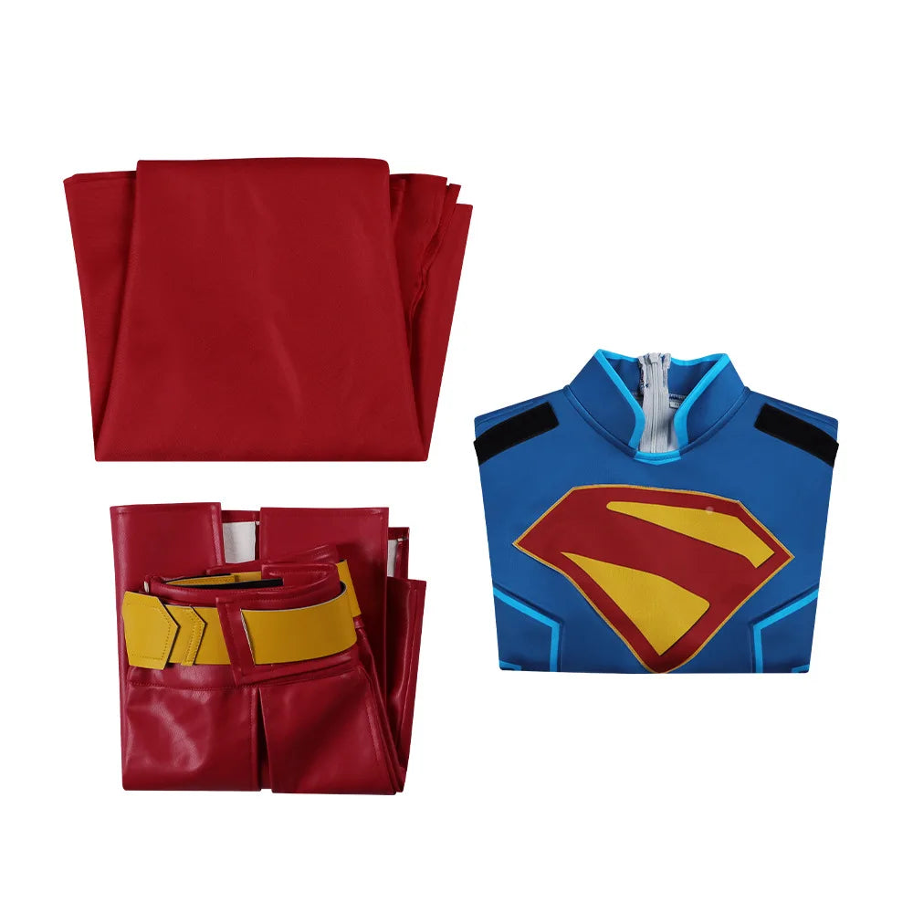 Super Girl Cosplay Costume, Tomorrow's Girl Cosplay Costume, Halloween Stage Performance, Complete Set of Costumes with Cloak