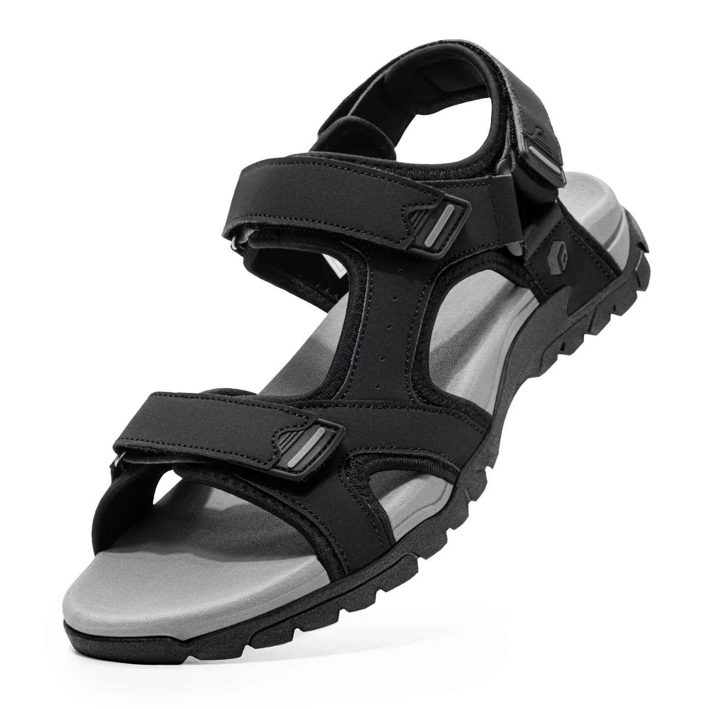 FitVille Mens Sandal Wide Toe Box Walking Athletic Sandals For Men With Arch Support Cushion Slip-Resistant Beach Sandals