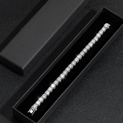 6.5mm D Color Moissanite Tennis Bracelets 4 Prong Setting Classic Trendy Women Man Fine Jewelry s925 Sliver Bracelet