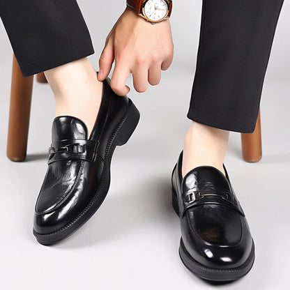 fashionMen's Slip-On Business Loafers High Quality Leather Shoes Gentleman Outdoor Shoes Office Shoes Leisure Ripe-Young
