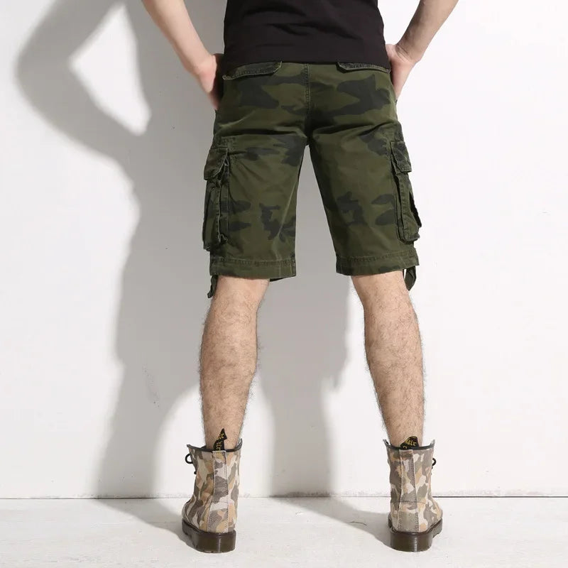 Camouflage Shorts Male Military Clothing Style Army High Quality Mens Cargo Shorts Cotton Multi Pockets Breeches Bermuda Cargo
