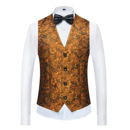 26 Colors Men's Suit Vest Single-breasted V-neck Vests Jacket Men Wedding Party Waistcoat Red Blue Green White Pink