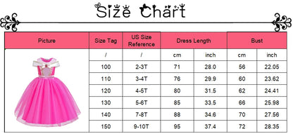 Girl Pink Dress Aurora Kids Cosplay Costume Princess Deluxe Outfit Children Birthday Party Elegant Ball Gown Fairy Disguise Sets