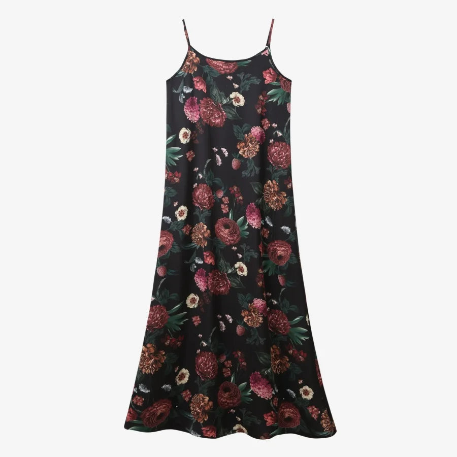 AS AW25 woman clothing mockneck + elegance slip satin dress matching look adjustable maxi floor length lady wear