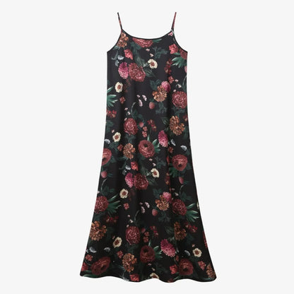 AS AW25 woman clothing mockneck + elegance slip satin dress matching look adjustable maxi floor length lady wear
