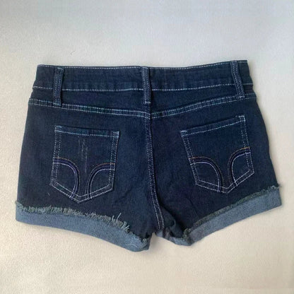 Summer Korean Sexy Low Waist Women Denim Shorts American Lady Y2K Elastic Slim Fit Hot Pants Female Embroidery Wrapping Jeans
