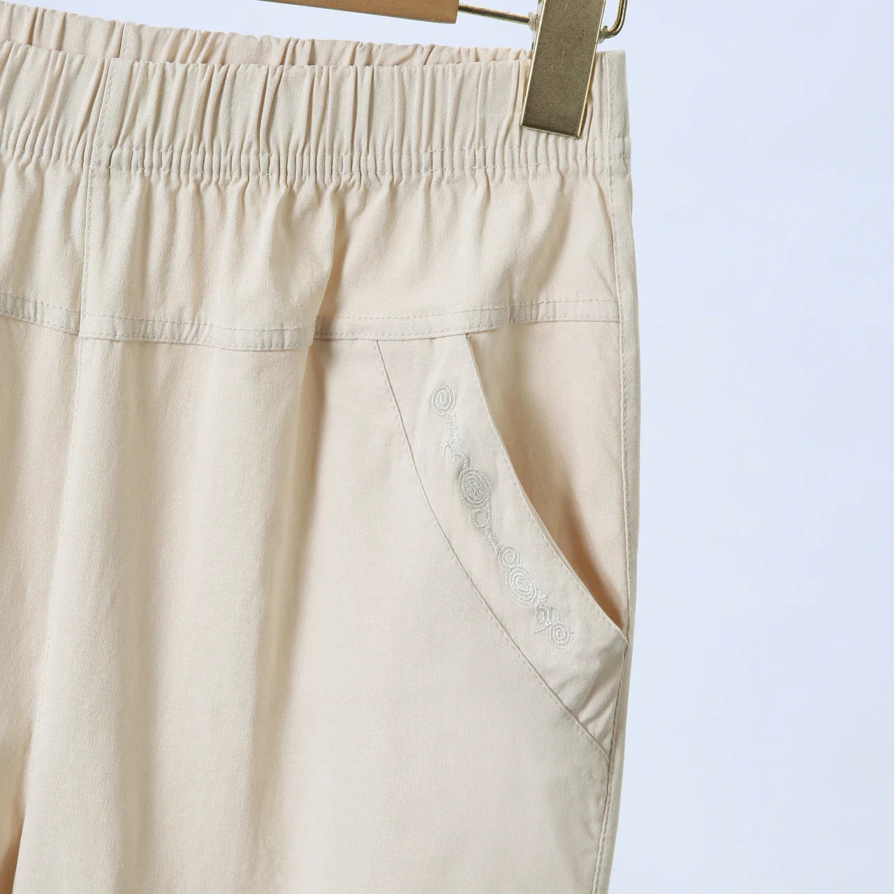 Summer Casual Washed Cotton Women's Plus Size Pants 2025 Elastic Waist Office Casual Outdoor Trousers Breathable Cool Clothing
