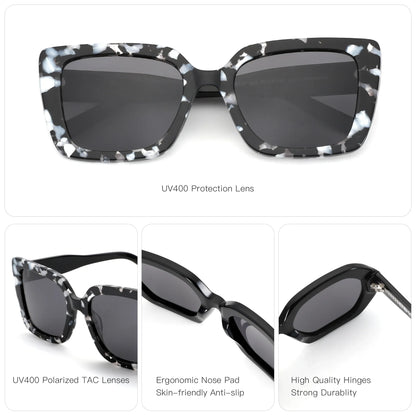 2026 New Square Polarized Sunglasses Women Thick Frame UV400 Protection Acetate Sun Glasses for Ladies Shopping Gift