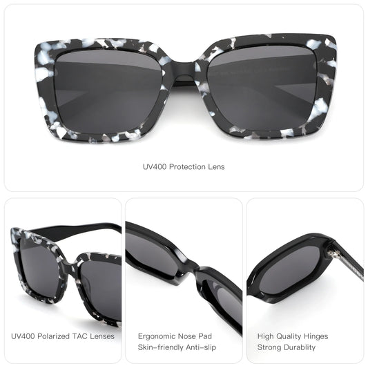 2026 New Square Polarized Sunglasses Women Thick Frame UV400 Protection Acetate Sun Glasses for Ladies Shopping Gift