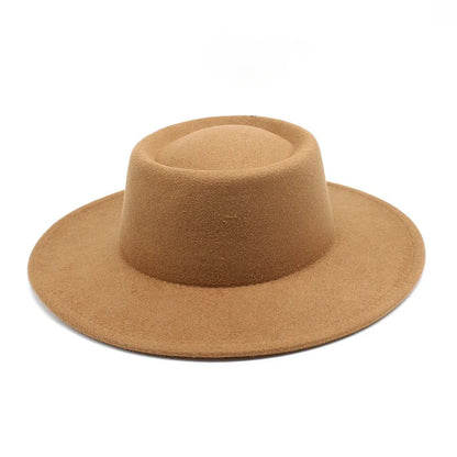 Fedora Hats Men Women 8.5CM Wide Brim Wool Felt Jazz Hats 2023 British style Dress Formal Panama Cap
