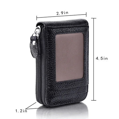 Portefeuille Homme en Cuir PU Véritable Porte-Cartes de Crédit Blocage RFID Pochette Zippée Homme Sac Multi-cartes Fermeture Éclair Haute Qualité