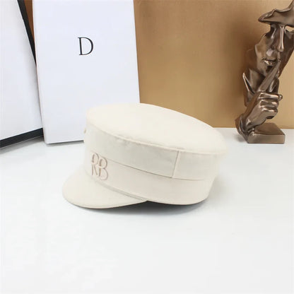 Brand Designer New Winter Embroidery Letter Baker Boy Straw Caps Purple Newsboy Caps Thick Warm Flat Cap Chapeau Homme