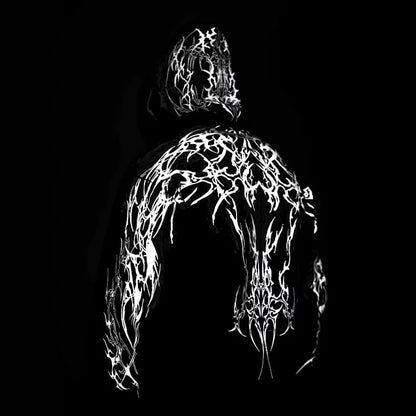 Mens Hoodie Harajuku Y2K Streetwear Lightning Graphic Print Zip Up Hooded Sweatshirt Gothic Punk Loose Fit Glow Unisex Fashion