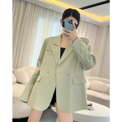 Coat Women Blazer Coats Turn Down Collar Blazers Jackets Y2k Streetwear Work Suits Elegant Splice Casual Jacket 2026 Spring