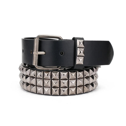A Unique, Fashionable and Trendy Hand-Rivet Gothic-Style Pin-Buckle PU Belt Suitable for Men, Women and Teenagers