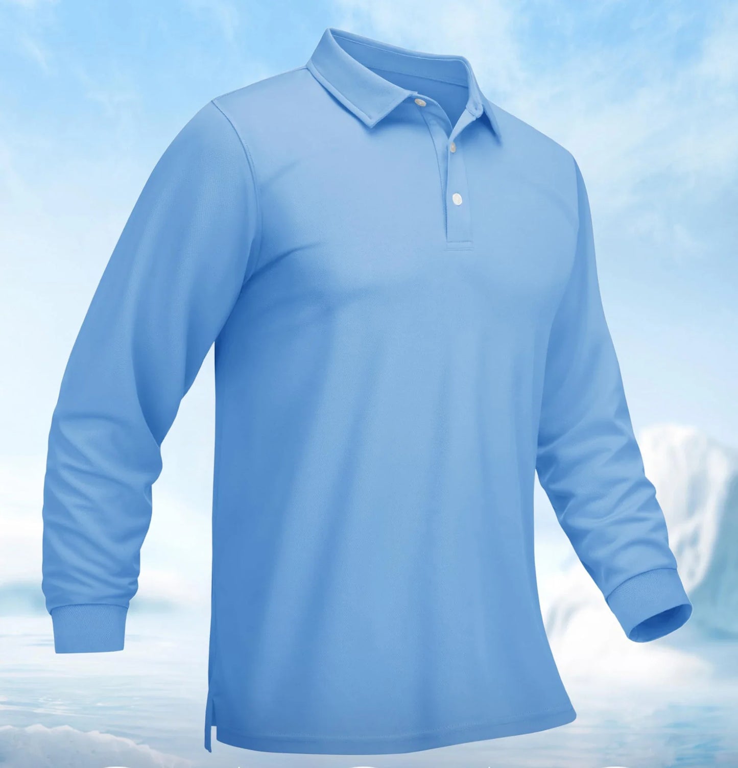 Men Sports Polo Shirts Quick Dry Golf T-shirts Breathable Work Shirts Casual Office Shirts Lightweight Top Long Sleeve