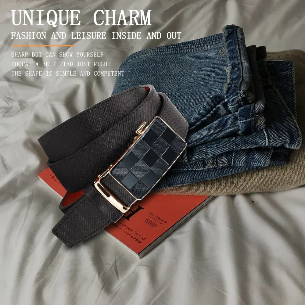 Men's Belt Metal Automatic Buckle Branded Belt Men's High-quality Genuine Leather Luxury Plus Size Men's Branded Belt