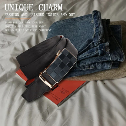 Men's Belt Metal Automatic Buckle Branded Belt Men's High-quality Genuine Leather Luxury Plus Size Men's Branded Belt