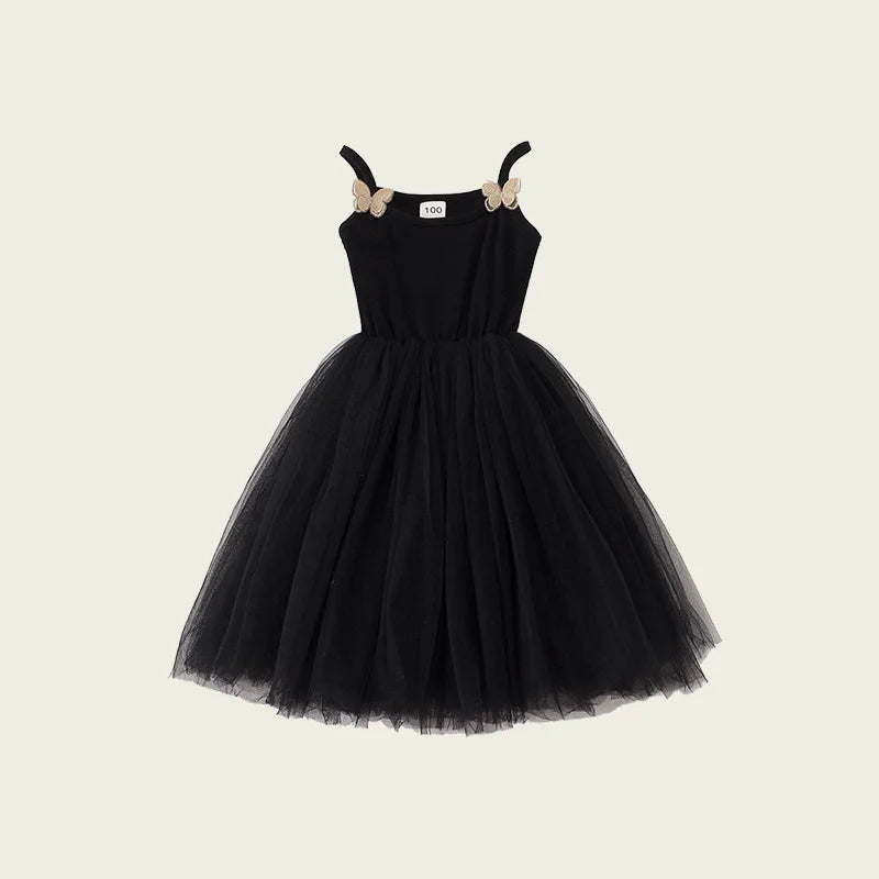 2026 Summer Baby Girls Kids Cute Tutu Sling Dress Sleeveless Tulle Birthday Party Vestido Ballet Princess Dress Children Clothes