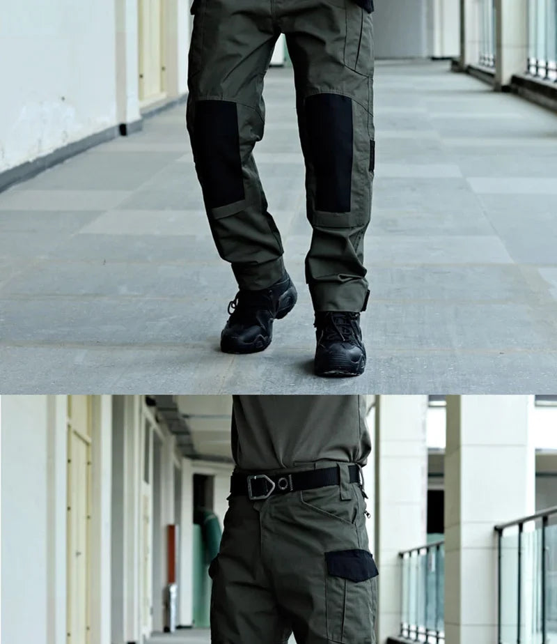Men's Tactical Pants Casual Cargo Multi-Pockets Trousers Quick Dry Outdoor Waterproof Workwear Trousers Wear-Resistant Overalls