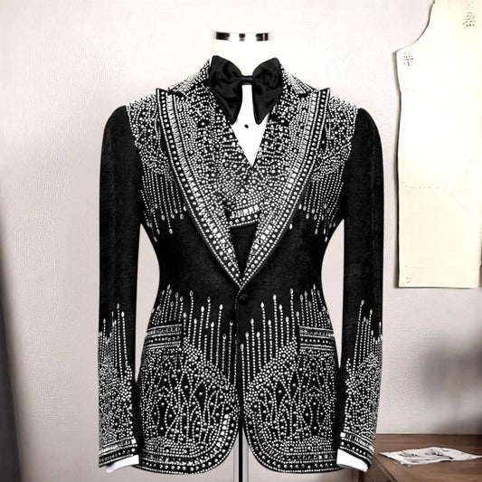 Suit For Men Exclusive Design Wedding Suit, Men's Suit, Party , Prom Men Tuxedo, Stone Embroidered Tuxedo