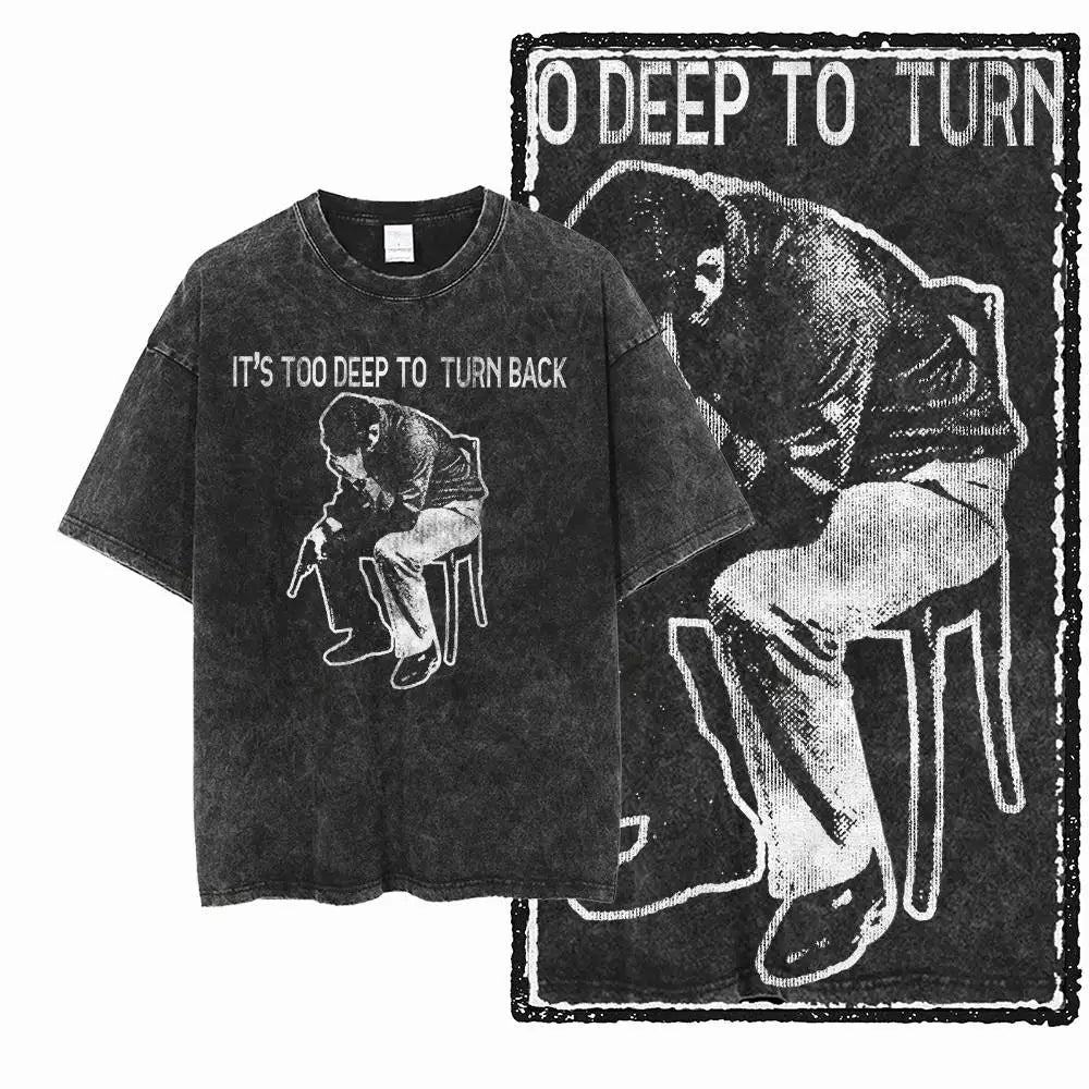 G58 Acid Washed Black Cotton Vintage Creative  Graphic Men T-shirt |  Streetwear Big Size Cool O-neck men's Tee Tshirt