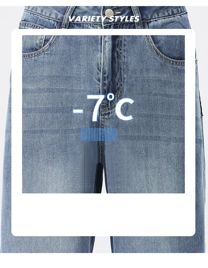 Stretch Jeans Men's 2024 New Lyocell Fabric High Quality Soft Loose Wide Pants Elastic Waist Casual Denim Trousers Streetwear