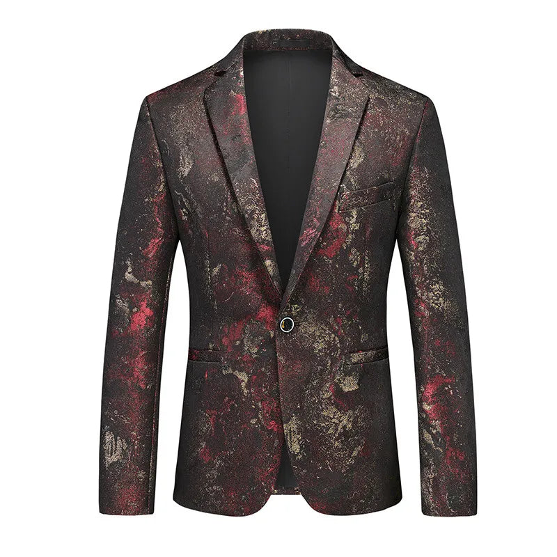 2026 New Men Business Social Suit Jacket Summer Male Single Breasted Thin Dress Male Jacquard Blazers Coats