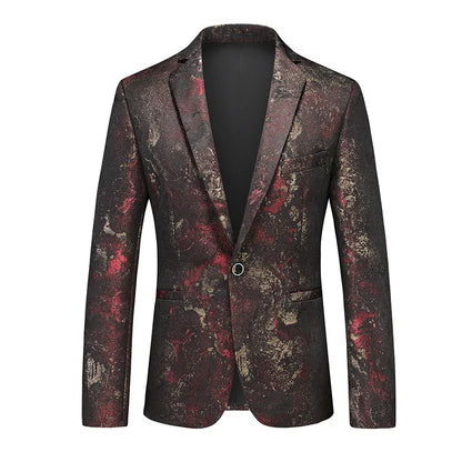 2026 New Men Business Social Suit Jacket Summer Male Single Breasted Thin Dress Male Jacquard Blazers Coats