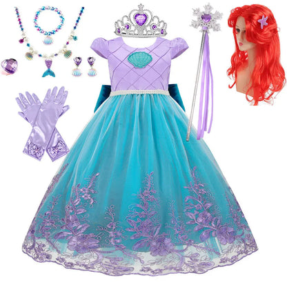 Photography Costume Girls Princess Birthday Party Little Mermaid Ball Gown Girl Ariel Puffy Dress Prom Festival Apparel Vestidos
