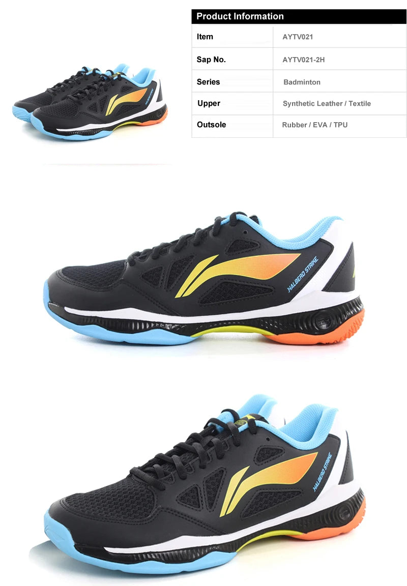 Unisex HALBERD STRIKE Badminton Shoes Breathable Comfortable LiNing Men Women Training Sneakers AYTV021