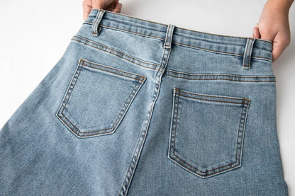 Plus Size Women Jeans Autumn Dark Blue 175cm Tall Stretchy and Loose Washing Straight 6XL 100Kgs Curve Lady Thin Lady Denim Pant