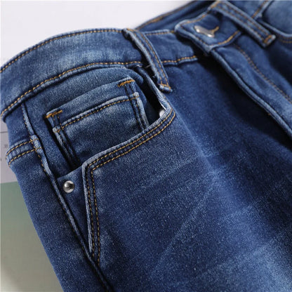 New Winter Women Snow Thermal Fleece Skinny Jeans Casual Lady Warm Velvet Thick Pencil Pants Female Basic Fleece Denim Trousers