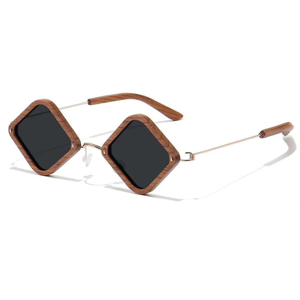 Wooden Aduit Sunglasses Brazilian rosewood Handmade Polarized Glasses Mirror Coating Lenses Eyewear With Gift Box 2105